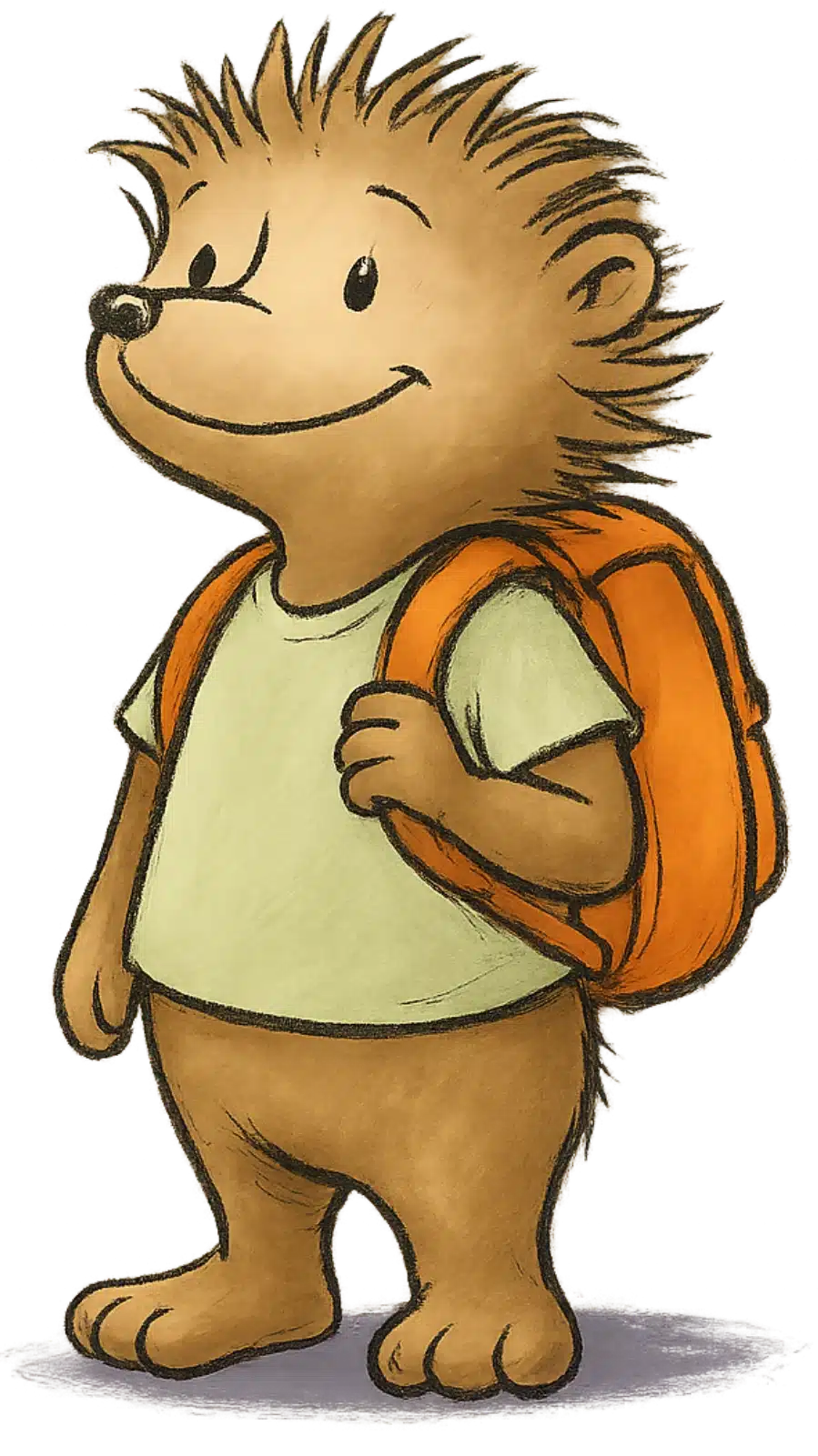 Stacheliger Abenteurer mit Rucksack